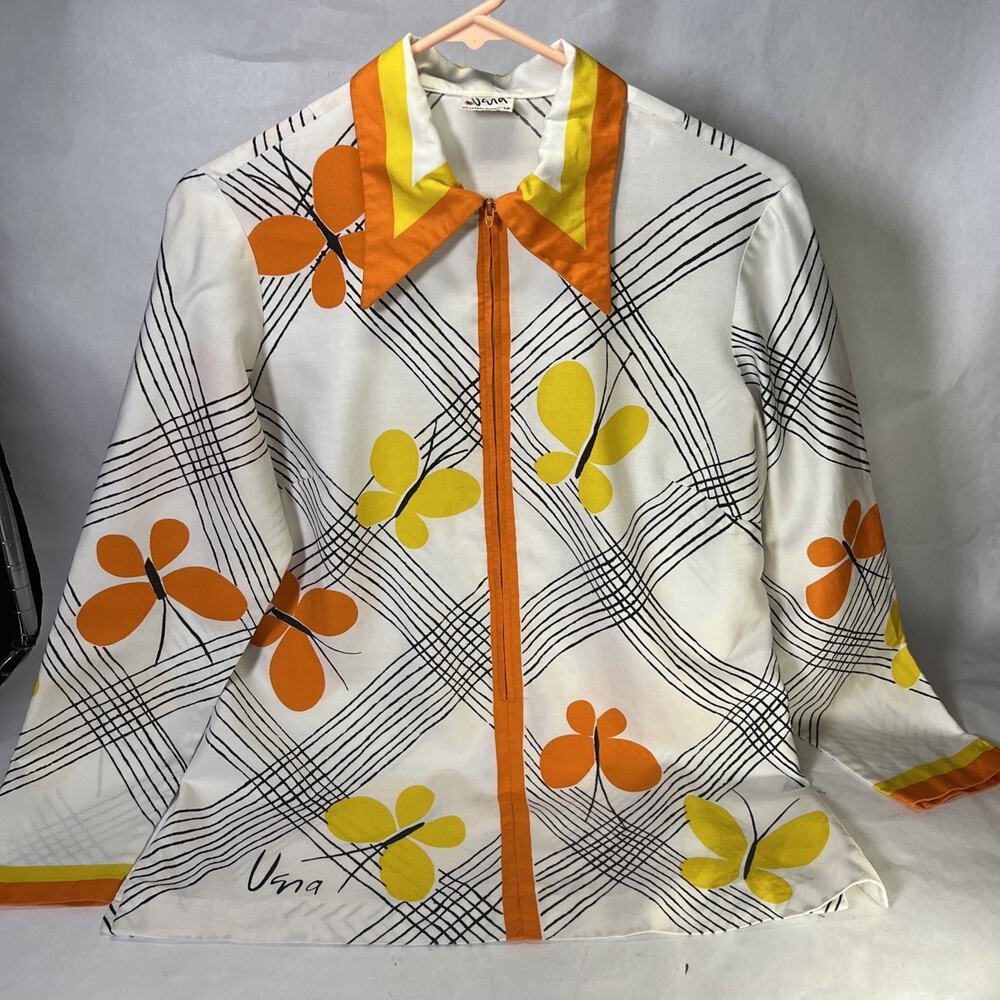 Vera Neumann Vintage Butterfly Shacket • Zip Front • Size 14 (See Measures)